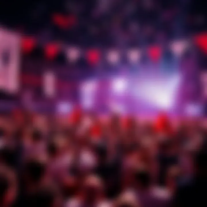 Crowd celebrating at a groundbreaking event for the first time ever, with banners and confetti in the air.