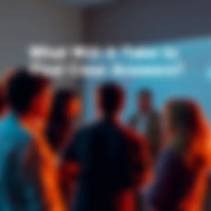 People engaged in a discussion, sharing thoughts on clarity amid uncertainty, with a whiteboard filled with notes in the background.