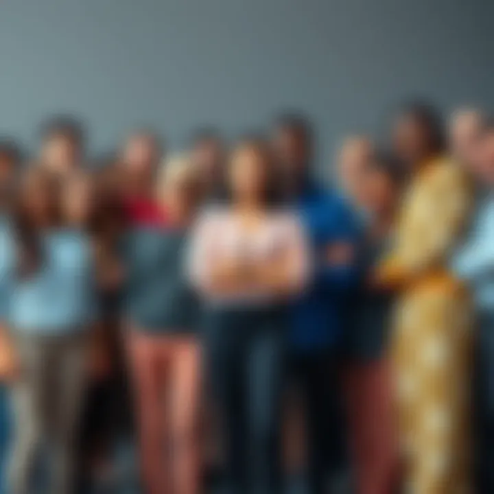 A diverse group of Australians representing different backgrounds and cultures, standing together to illustrate inclusivity