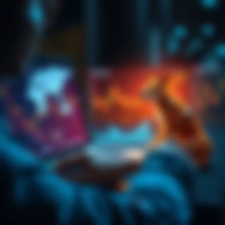 Growing DOGE Holdings A person analyzing cryptocurrency charts and DOGE coins on a laptop, planning strategies to enhance their DOGE holdings