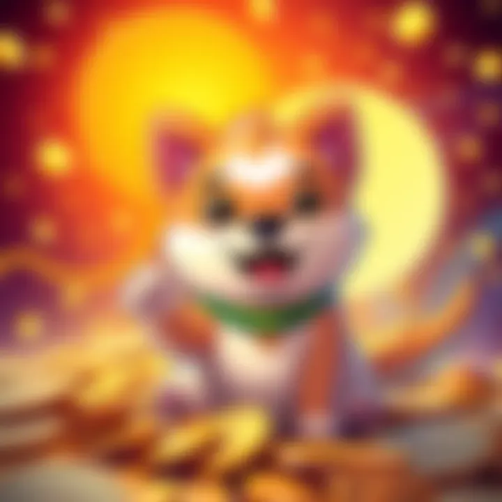 Growing Interest in Memecoins An illustration of a cute dog mascot representing $BABYDOGE with vibrant coins in the background, symbolizing rising interest in memecoins for 2026