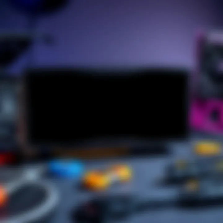 A GTX 1060 mining card with a black screen, indicating display issues. Tools and cables are scattered around, showing troubleshooting efforts.