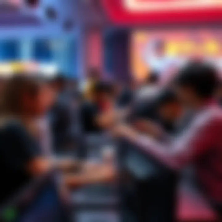 A group of people at a hackathon in Shanghai working together at computer stations, sharing ideas and discussing projects in a lively atmosphere.