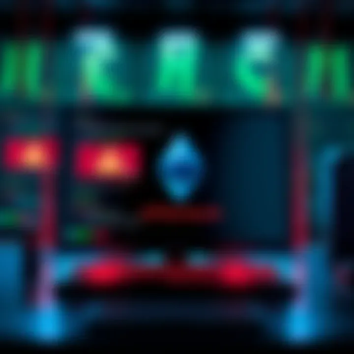 Illustration of a computer screen showing a hacked Ethereum wallet with warning signs