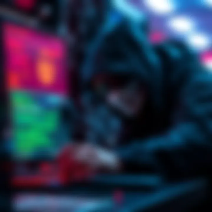 Hacker Accesses Seed Phrase A graphic showing a hacker accessing sensitive information from a computer, symbolizing digital security risks.