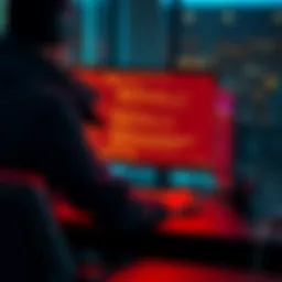A hacker sitting at a desk with a computer, analyzing a 24-word seed phrase displayed on the monitor, indicating the potential security risks involved in cryptocurrency wallets