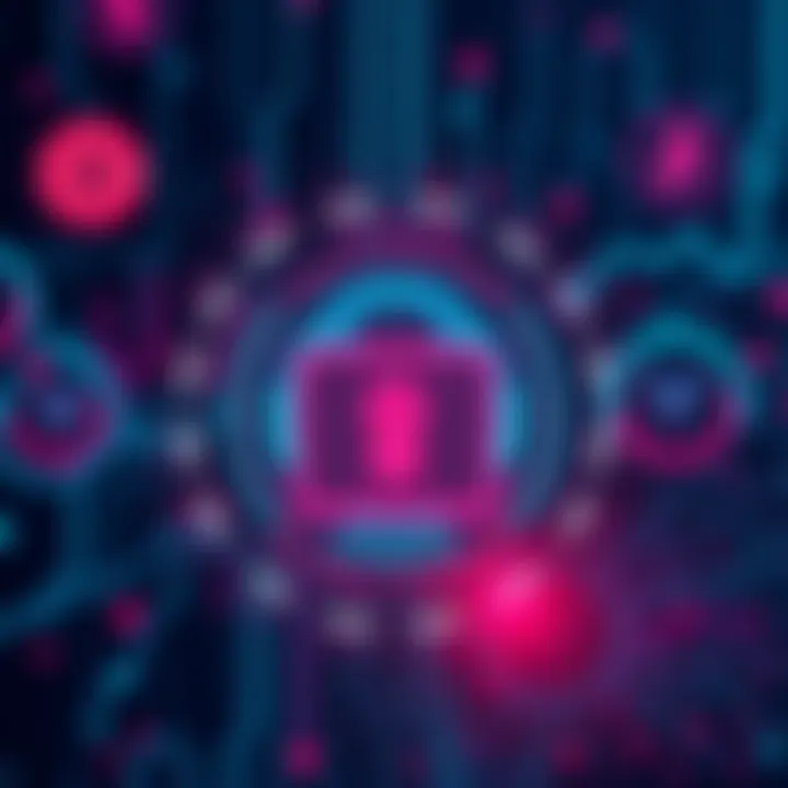 A hacker symbol with a digital lock and cryptocurrency symbols in the background, representing the risks of hacking AI to crypto safety.