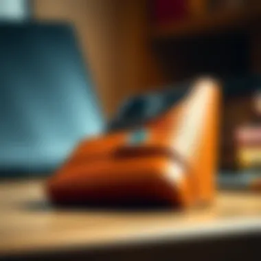 A close-up of a personalized leather case designed for the TS3, showing its stylish craftsmanship and unique design elements.