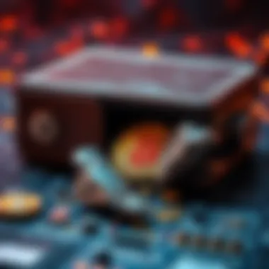 Cryptocurrency Hardware Wallets Breached A graphic showing a broken hardware wallet with a Bitcoin symbol, representing security breaches in the cryptocurrency world.