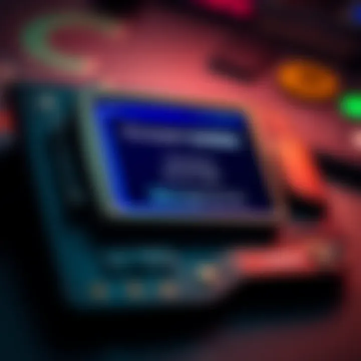 A hardware wallet displaying a firmware update alert on its screen, symbolizing the need for security updates.