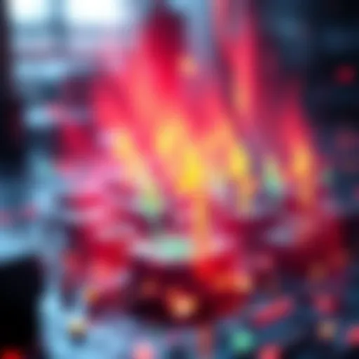 A visualization of hashing technology improving energy systems with sustainable energy symbols