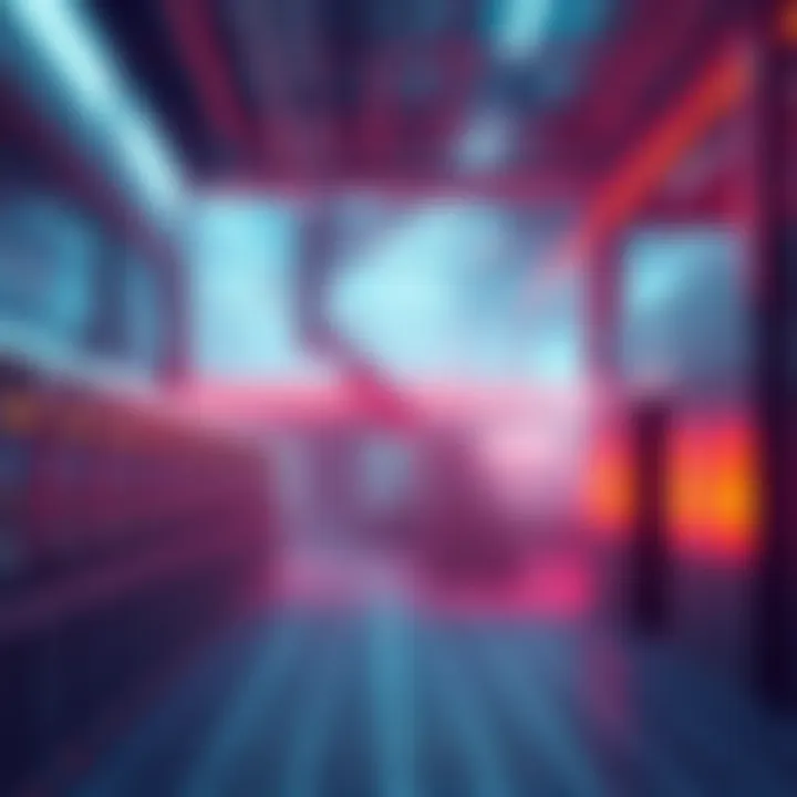 A modern cryptocurrency mining facility in Hasrate City featuring advanced mining rigs and eco-friendly technology.