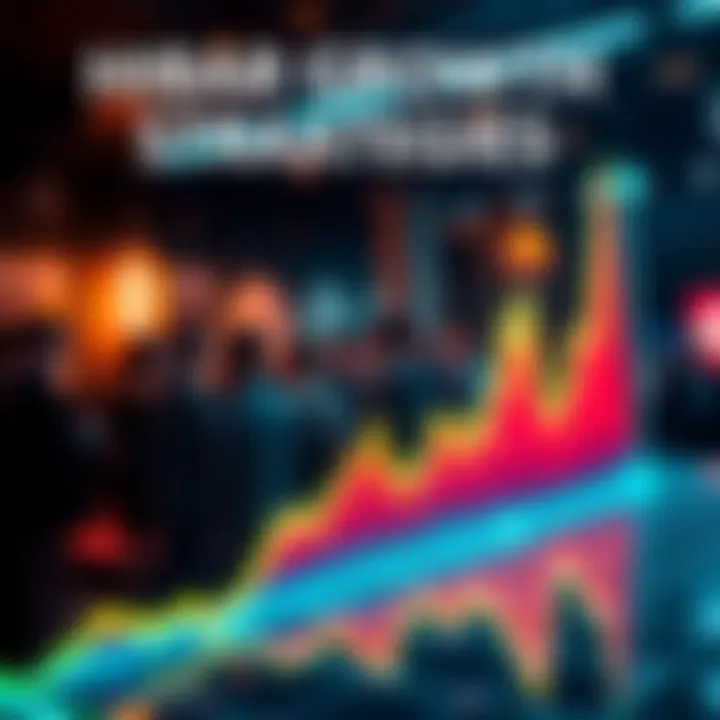 A graph showing upward trends in HBAR value with community members discussing strategies in the background.