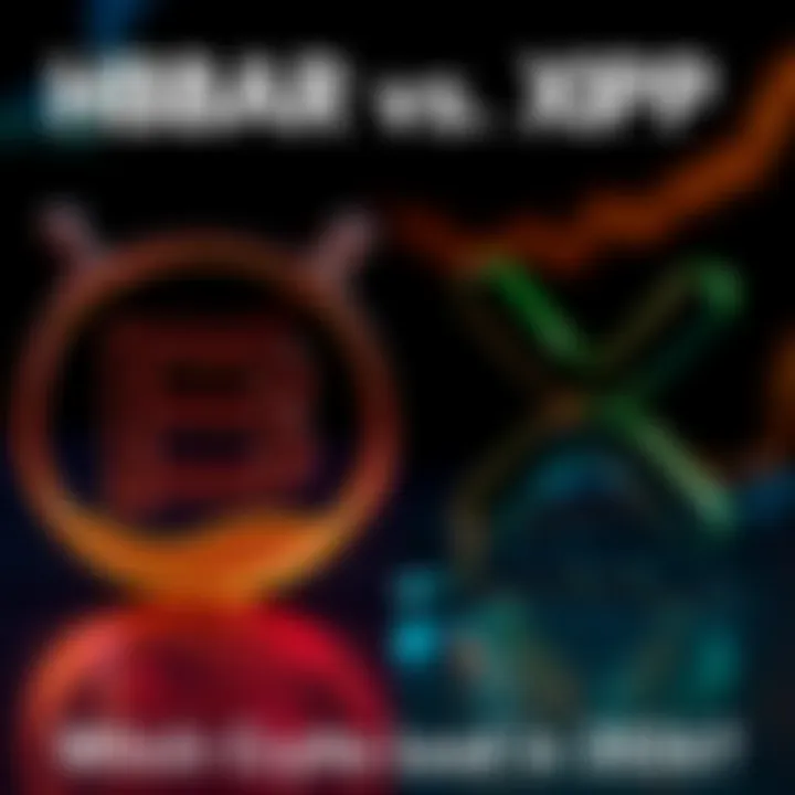 Comparison of HBAR and XRP logos Logos of HBAR and XRP side by side, representing a competition in the cryptocurrency market