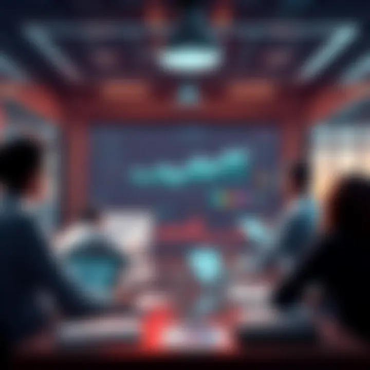 Hedera Blockchain Analysis Experts discuss the future of Hedera and its potential changes in 2025 during a meeting with charts and graphs.