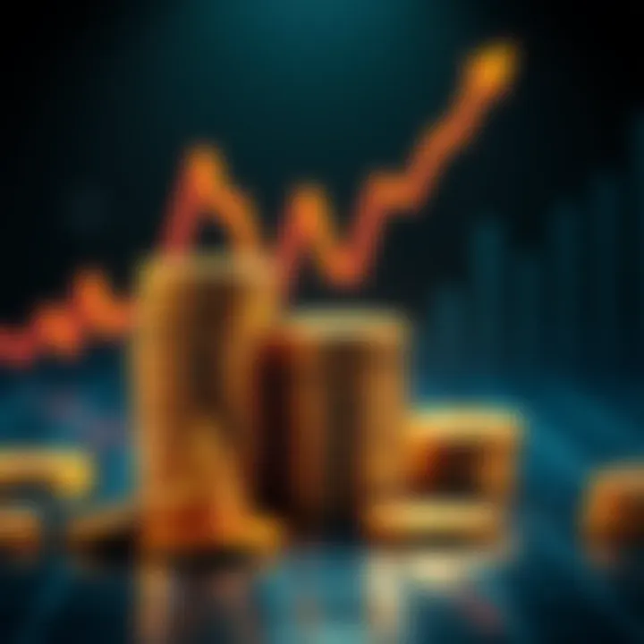 A visual representation showing a stack of Hedera coins with a rising graph in the background, symbolizing potential financial growth.