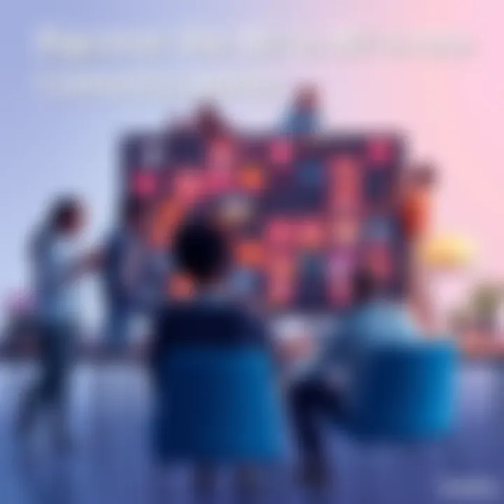 A visual representation of the Hedera Community Hub featuring diverse people engaging with tools and resources on a computer and mobile devices.