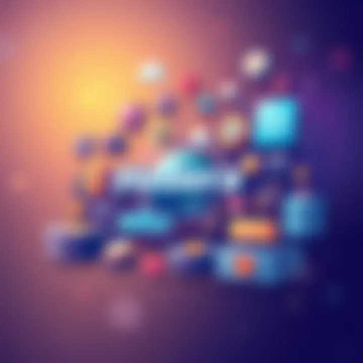 Illustration of Hedera's features including cross-border payments, secure voting, and DeFi lending represented by diverse icons and graphics