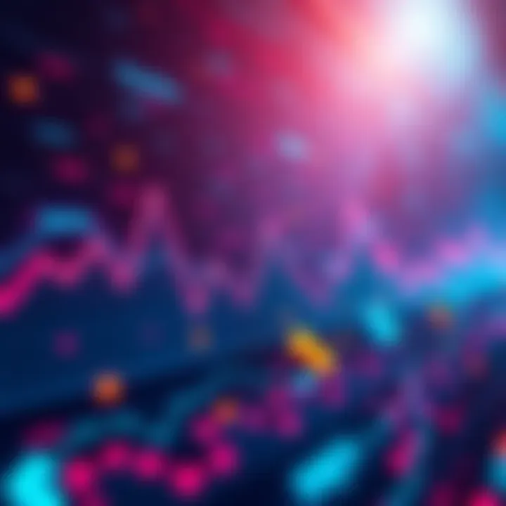 Hedera Network Surge A graph showing a spike in transaction volume on the Hedera network, with digital currency symbols representing AI agents making payments.