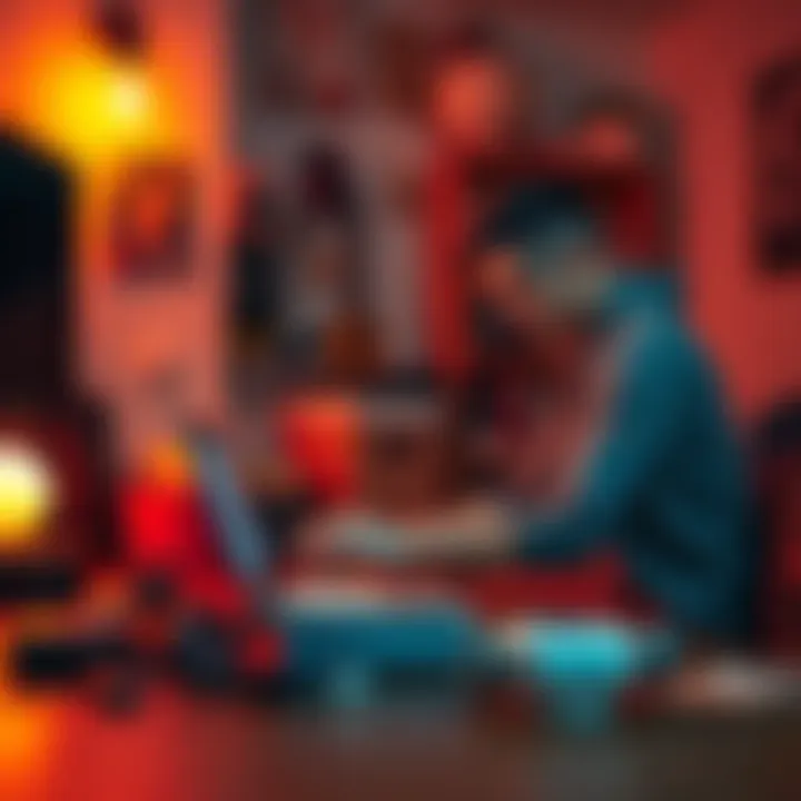 A person working on setting up a Helium hotspot device at home with tools and equipment around them.