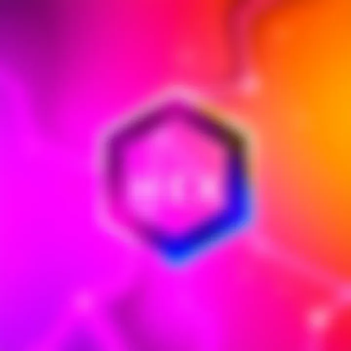 A colorful representation of the Hex logo set against a bright backdrop, symbolizing innovation in cryptocurrency.