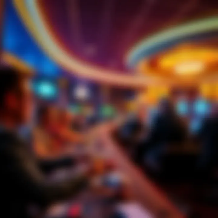 A group of high rollers enjoying games in a luxurious crypto casino, featuring bright lights and a lavish atmosphere.