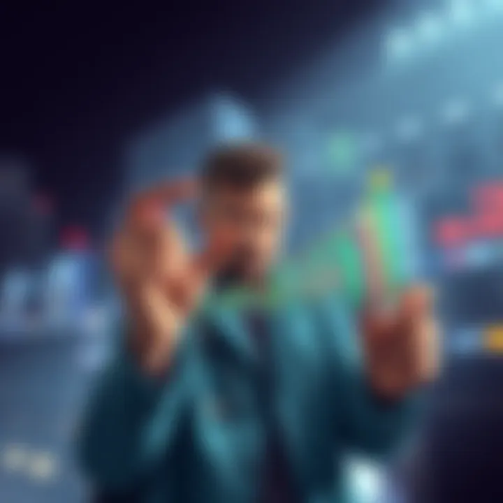 A person holding a graph showing market trends while maintaining a steady posture, symbolizing resilience in investment strategies.