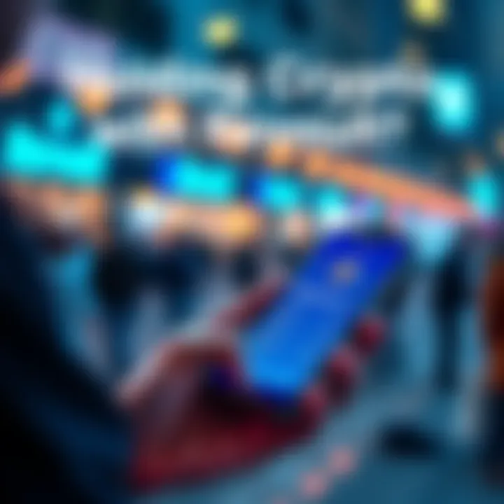A person using a smartphone to check cryptocurrency values on the Revolut app