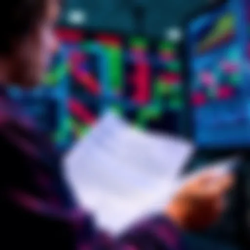 A person calmly reviewing financial documents while looking at stocks and bonds on a screen, symbolizing the benefits of retaining investments.