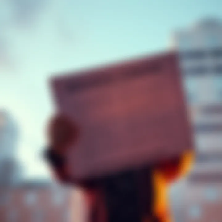 A person holding a document that represents their patents, showing determination and hope amidst challenges