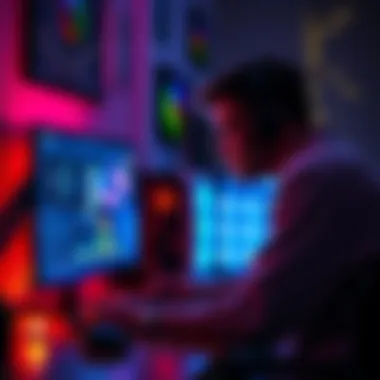 Mining cryptocurrency at home A person setting up a computer with mining software to mine non-meme cryptocurrencies using standard technology