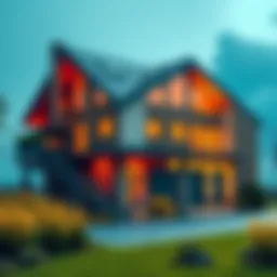 A modern house with visible mining equipment, showcasing how hashrate generates heat for the home.