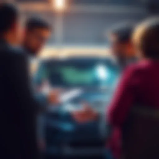A Honda CR-V owner discussing hidden features with a group of people