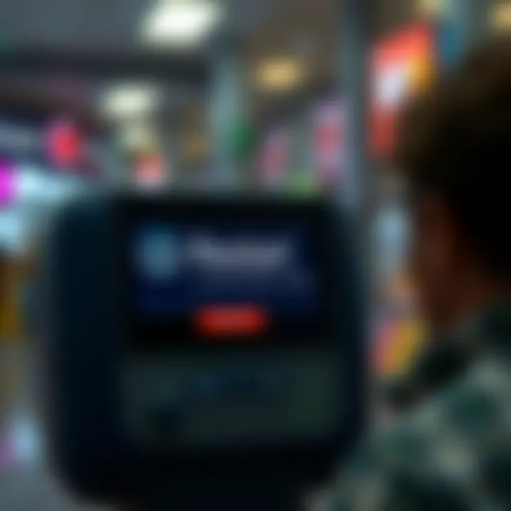 A hotspot device displaying a restart notification, showing low HNT earnings on the screen, with an unhappy user in the background.