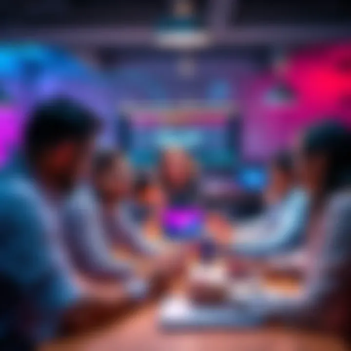 A group of HR professionals collaborating in a meeting at Revolut, discussing workload and career opportunities.