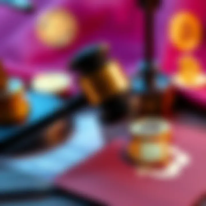 A gavel resting on a legal document with cryptocurrency symbols in the background, representing Hungary's new crypto trading penalties.