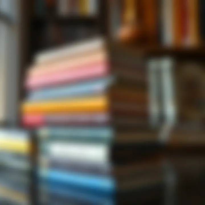 A collection of Hyperion Cantos books stacked together, showcasing their colorful covers and titles, reflecting the journey of reading through the series.