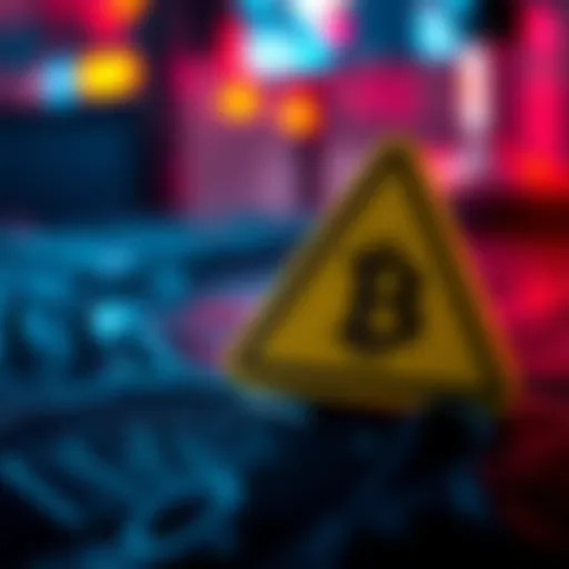 A graphic showing the IMF logo with a warning sign, representing concerns about Bitcoin mining in Pakistan.