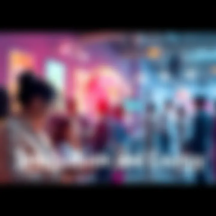 A vibrant scene showcasing diverse people engaging with futuristic technology and creative ideas, symbolizing innovation and energy for 2026.