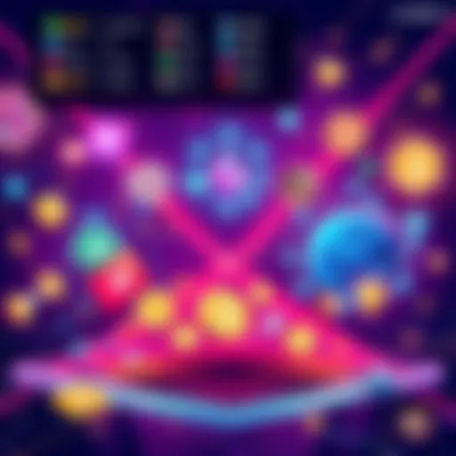 A digital illustration showcasing various blockchain networks with unique features, emphasizing innovation and tech advancements in the cryptocurrency space.