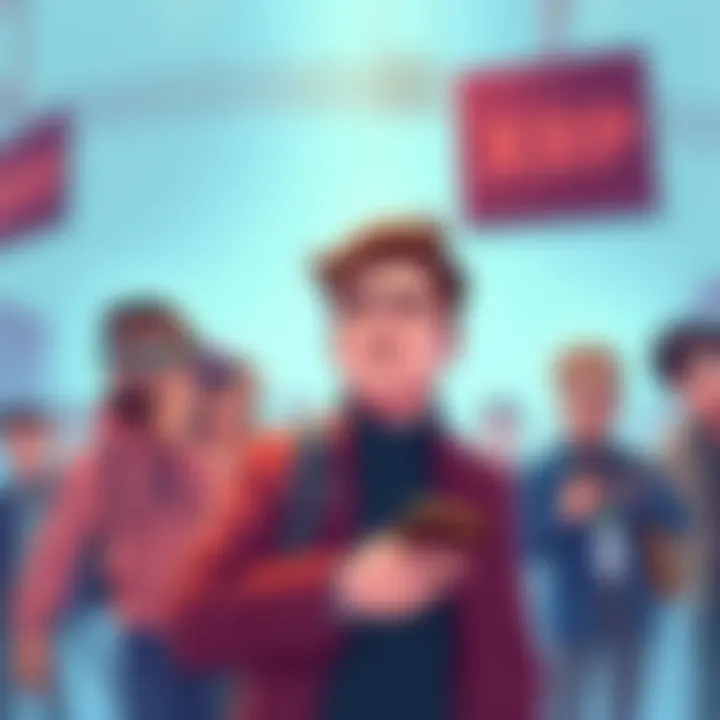 Illustration of institutional buyers acquiring XRP while retail traders look worried, showing a contrast between two groups in the financial market.