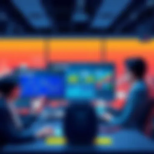 A business meeting with professionals discussing blockchain adoption, showing charts and digital assets on a screen