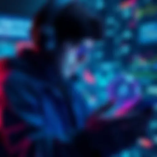 Investigator with Blockchain Data An investigator analyzing blockchain data to recover stolen cryptocurrency