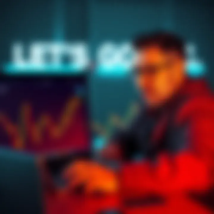 A person looking at Bitcoin charts on a laptop with a confident expression, symbolizing the right time to invest in cryptocurrency.