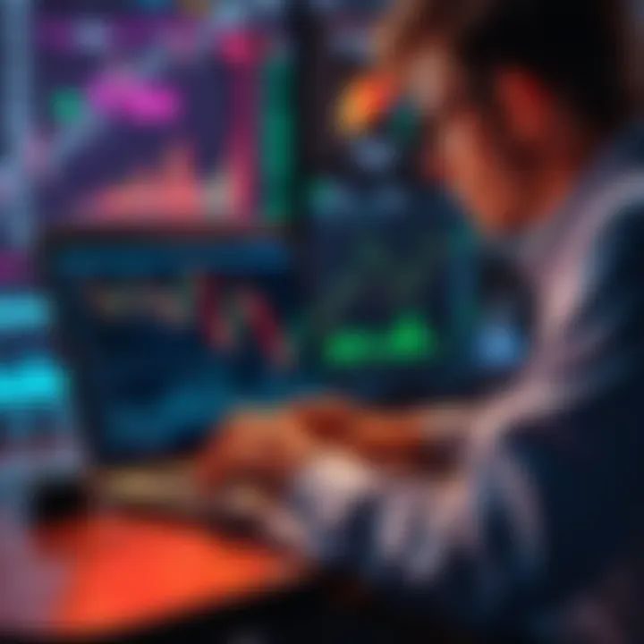 Investing in Algorand A person reviewing cryptocurrency charts on a laptop, contemplating investment in Algorand.