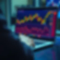 Investing in Cryptocurrency A person looking at cryptocurrency charts on a laptop, showing positive trends during market fluctuations.