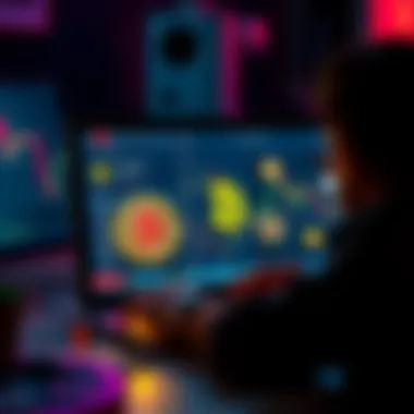 Investing in Bitcoin and Altcoins A person looking at cryptocurrency prices on a laptop with Bitcoin and altcoin symbols on the screen