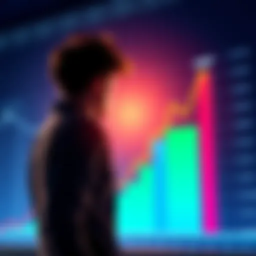 A chart showing the upward trend in AMP investment, with a person looking at it with determination and confidence.