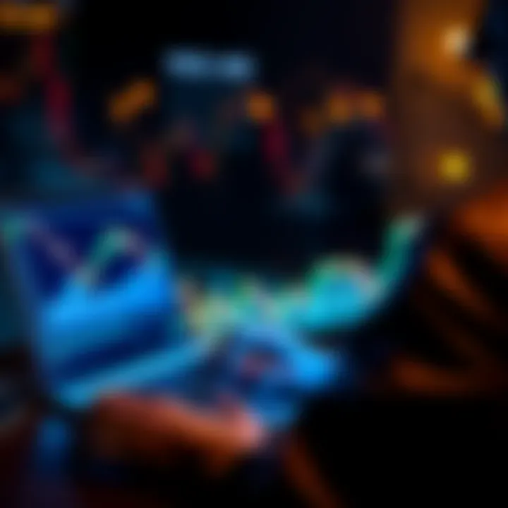 A person analyzing cryptocurrency charts on a laptop while considering an investment in DOGE