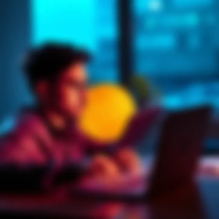Investing in Litecoin A person examining the Litecoin cryptocurrency on a laptop, contemplating an investment decision